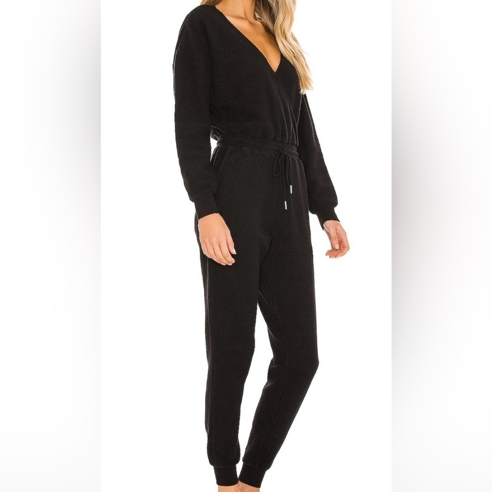 L Space Black Ribbed Coastin Jumpsuit‎